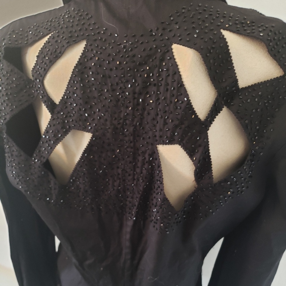 Sexy button up beaded shirt w/Cut Outs - Picture 5 of 6